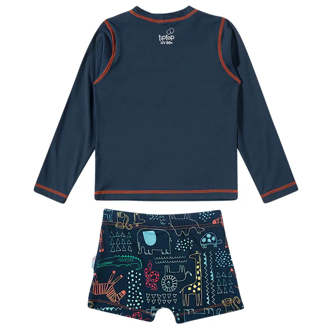 Miniatura CONJ CAMISA FPS E SUNGA TIP TOP COR MARINHO TEMA SAFARI 2